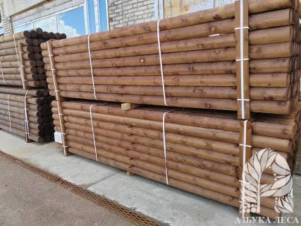 Столб деревянный D=120мм, L=3м, импрегнированный (до 25лет)
