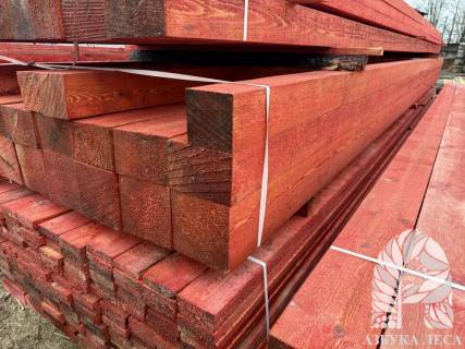 Брус сухой 100х100х6000 антисептированный Огнезащита (красный)