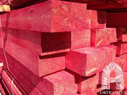 Брус сухой 100х200х6000 антисептированный Огнезащита (красный)