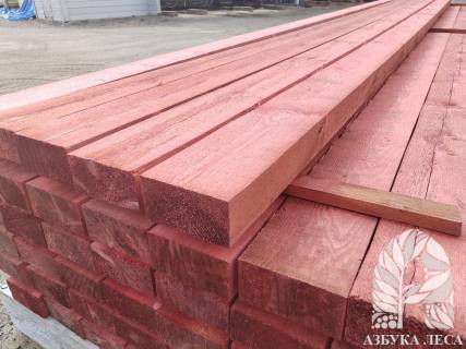 Брус сухой мм 100х150х6000 антисептированный Огнезащита (красный)