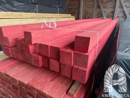 Брус 100х100х6000 мм антисептированный Огнезащита (красный)