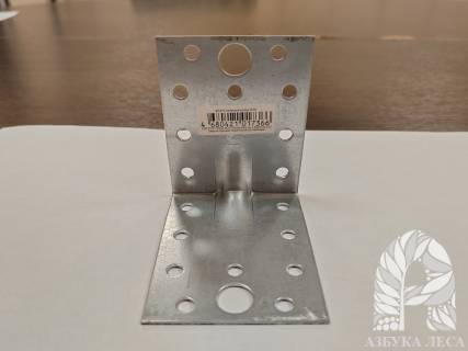 Уголок крепёжный усиленный 70х70х55х1.8 мм с ребром жесткости