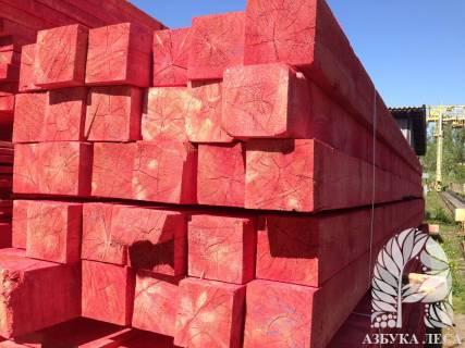 Брус 150х150х6000 антисептированный Огнезащита (красный)